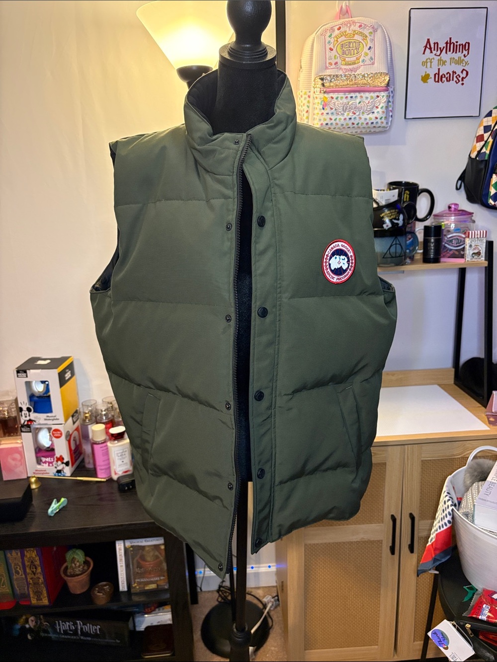 Canada Goose Olive Green Quilted Puffer Vest - Men's Sleeveless Jacket